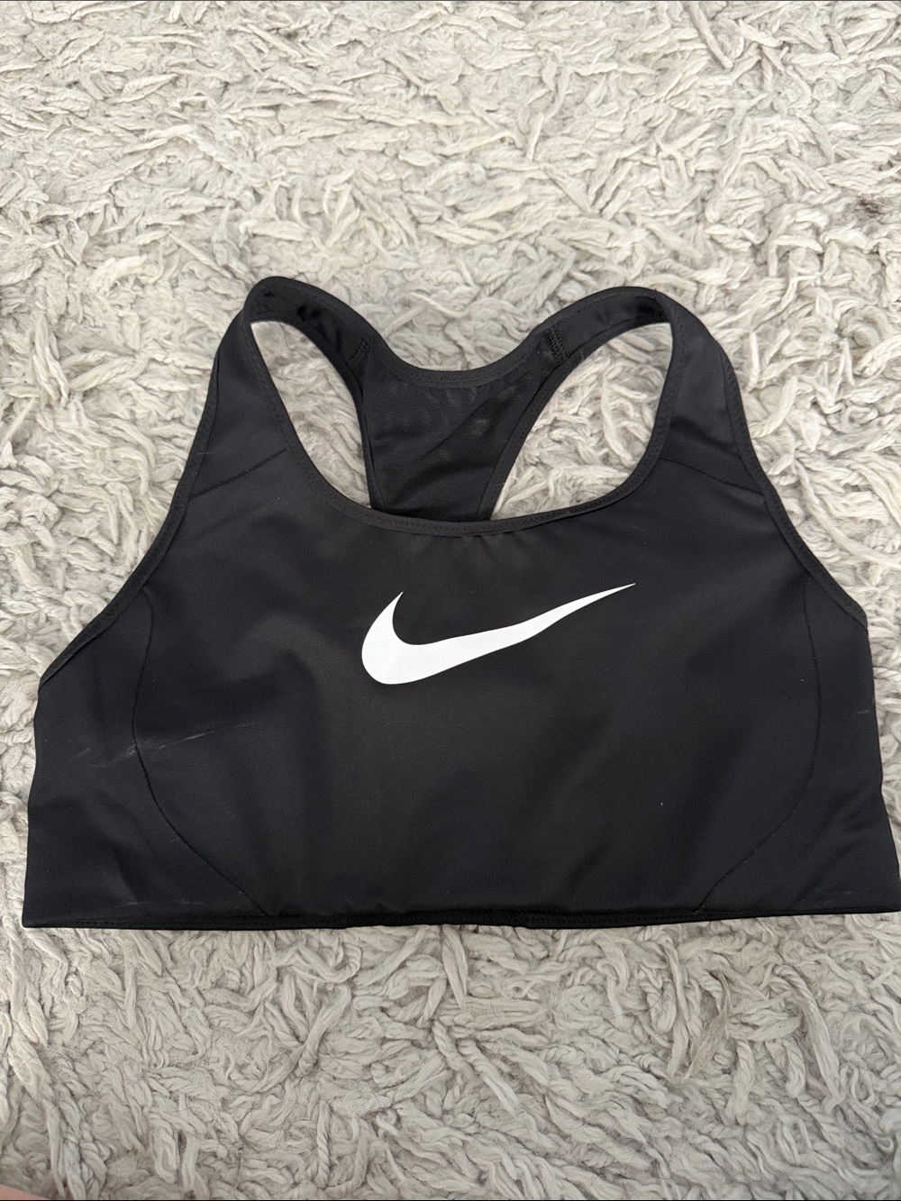 Nike Black Sports Bra with White Swoosh Logo